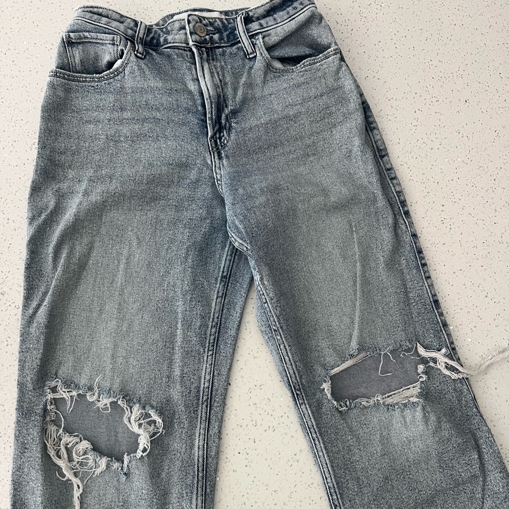 Hollister Distressed Ultra High Rise Dad Jeans 4R 27 Stretchy